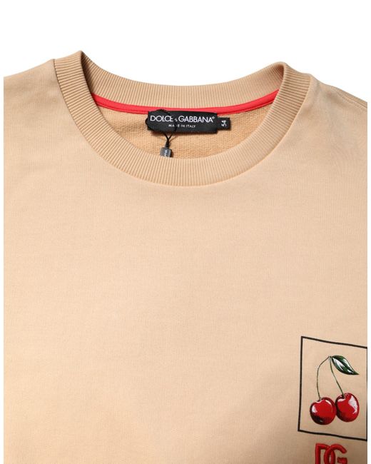 Dolce & Gabbana Natural Cherry Pullover Sweatshirt for men