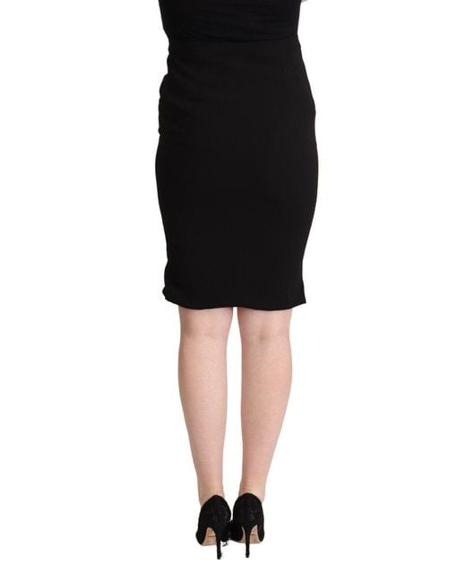Dolce & Gabbana Black Chic High Waist Pencil Skirt