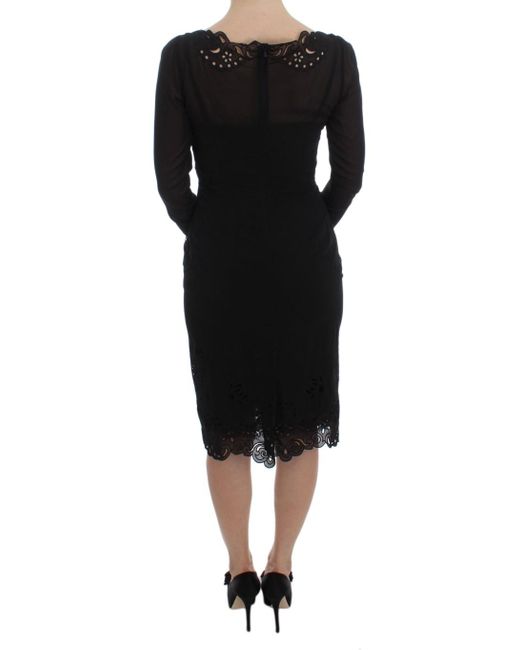 Dolce & Gabbana Black Silk Stretch Sheath Dress