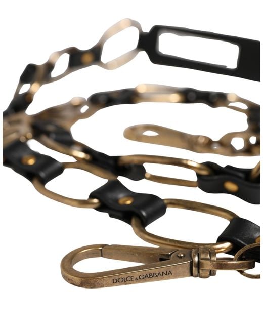 Dolce & Gabbana White Leather Chain Bag Accessory Shoulder Strap