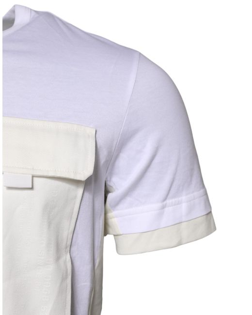 Dolce & Gabbana Blue Cotton Pocket Short Sleeves T-Shirt for men