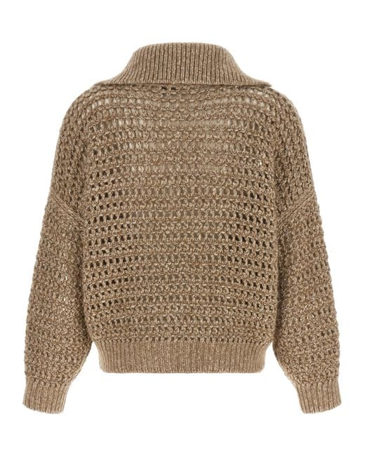 Brunello Cucinelli Brown Elastane Cardigan