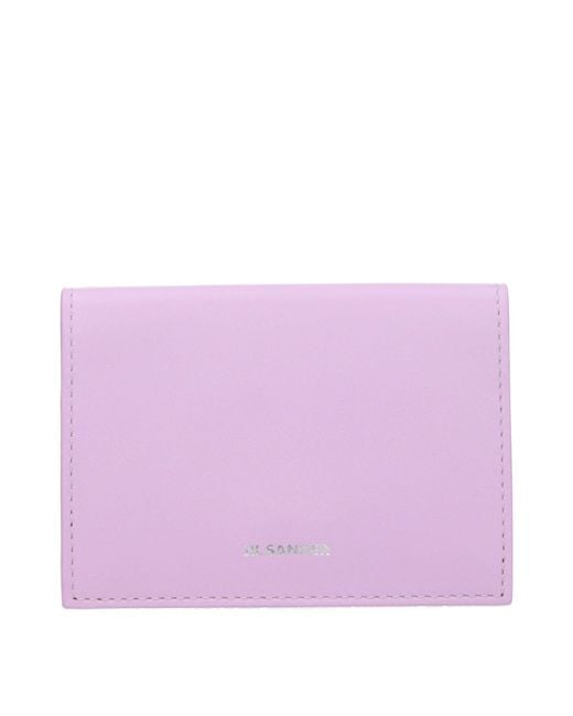 Jil Sander Purple Leather Cardholder