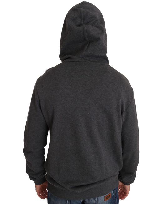 Dolce & Gabbana Black Hooded Crystal Heart Gun Sweater for men