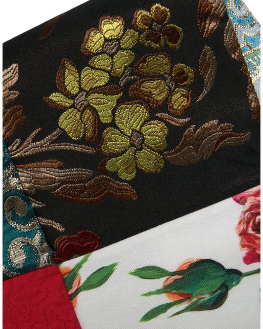 Dolce & Gabbana Red Floral Patchwork Shift Mini Dress