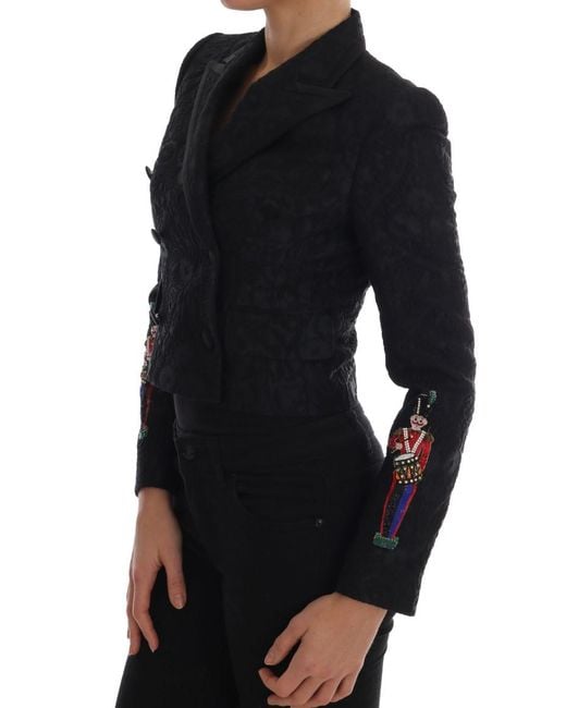 Dolce & Gabbana Black Dolce Gabbana Brocade Blazer Jacket