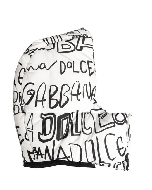 Dolce & Gabbana Black Logo Print Whole Head Wrap Capello Hat Polyester for men