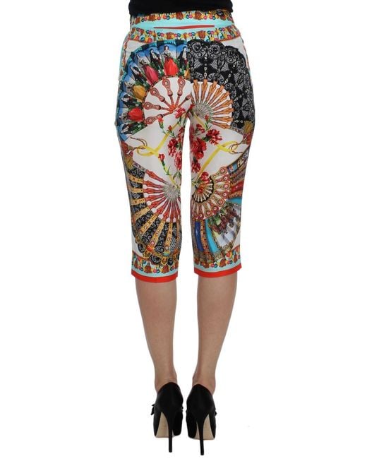 Dolce & Gabbana Black Majolica Sicily Silk Pants