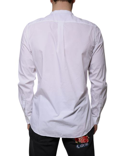 Dolce & Gabbana White Cotton Slim Fit Martini Dress Shirt for men