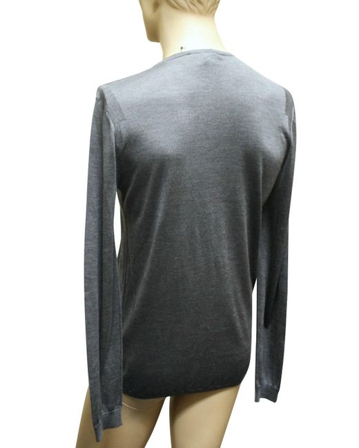 Gucci Gray Top Buttoned Silk Large Sweater for men