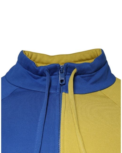 Dolce & Gabbana Blue Patchwork Sweatshirt Sweater for men