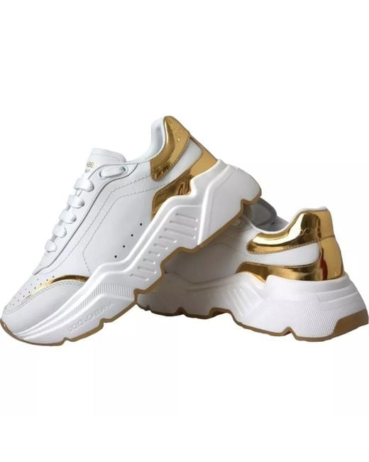 Dolce & Gabbana Metallic Daymaster Leather Sneakers Shoes for men