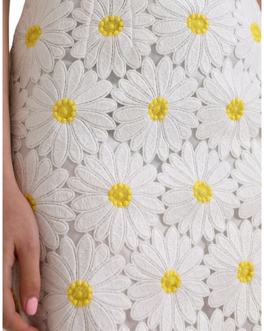 Dolce & Gabbana Multicolor Floral Pencil Straight Lace Skirt