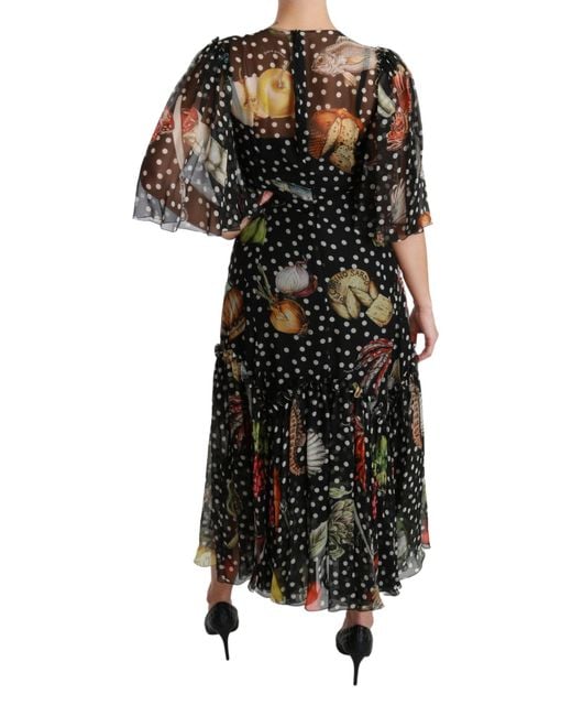 Dolce & Gabbana Black Sea Fish Sicily A-line Shift Dress