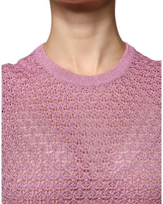 Dolce & Gabbana Purple Mesh See Through Sleeveless Tank Top