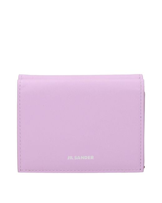 Jil Sander Purple Leather Wallet