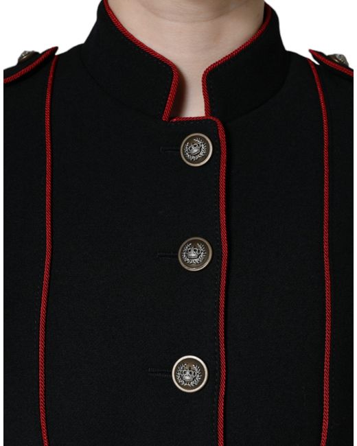 Dolce & Gabbana Black Single Breasted Trench Coat Jacket