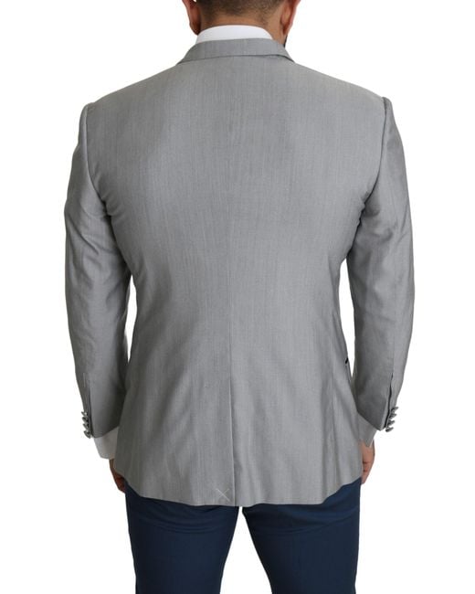 Dolce & Gabbana Gray Light Single Breasted Sartoria Blazer for men