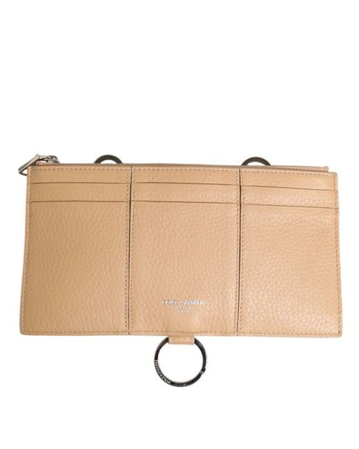 Dolce & Gabbana Natural Calfskin Leather Large Crossbody Card Holder Wallet for men