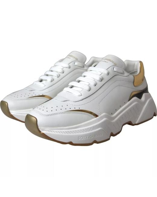 Dolce & Gabbana Metallic Daymaster Leather Sneakers Shoes for men