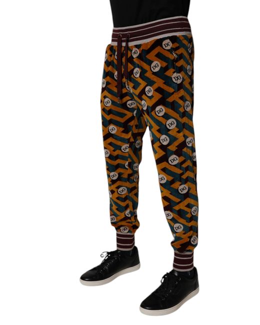 Dolce & Gabbana Black Logo Monogram Jogger Sweatmen's Pants for men
