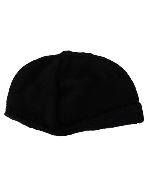 Dolce & Gabbana Black Virgin Wool Winter Beanie Cap Hat