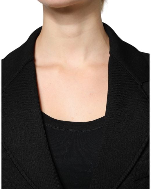 Dolce & Gabbana Black Viscose Single Breasted Blazer Jacket