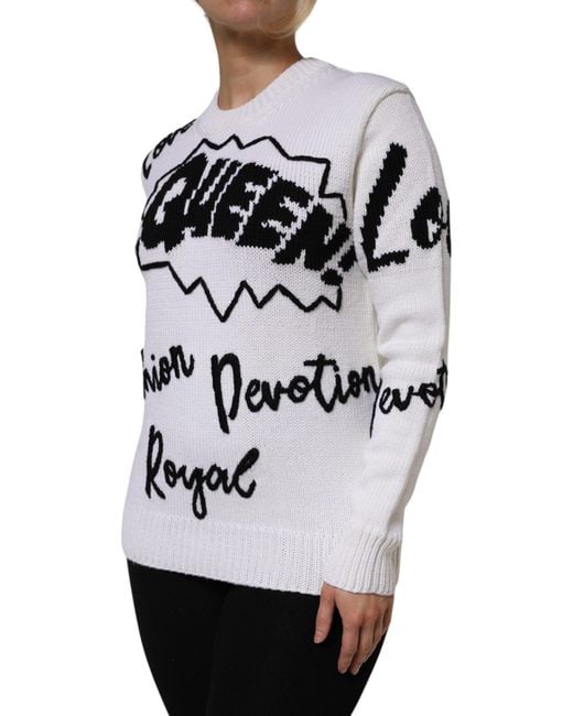 Dolce & Gabbana Gray Wool Knit Crew Neck Pullover Sweater