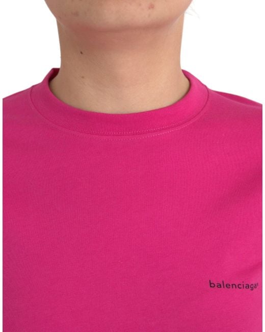 Balenciaga Red Authentic Cotton Crew Neck T-Shirt With Logo Detail