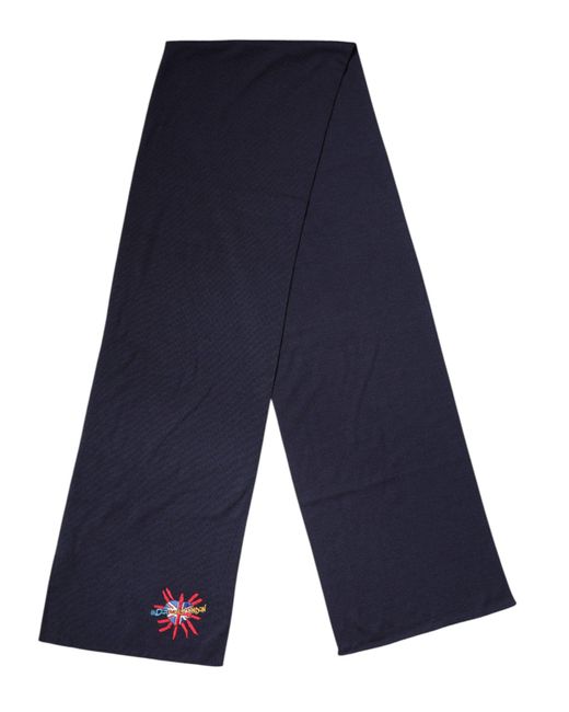 Dolce & Gabbana Blue Wool Dg Loves London Neck Wrap Scarf