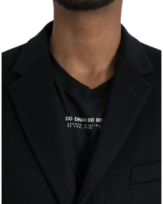 Dolce & Gabbana Black Single Breasted Trench Coat Jacket for men