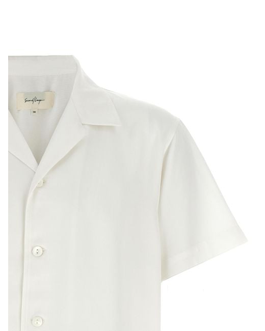 Second/Layer White Lyocell Blouse for men