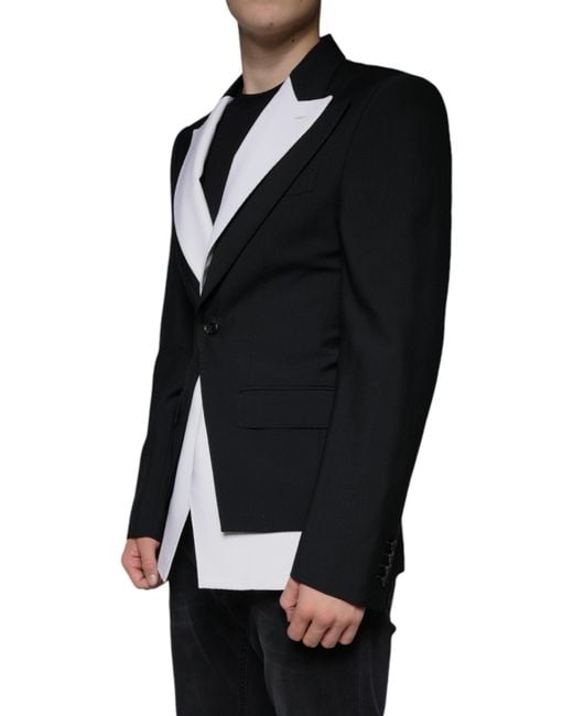 Dolce & Gabbana Black Single Breasted Dress Blazer for men