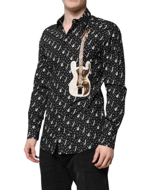 Dolce & Gabbana Black Instrument Embellished Shirt for men