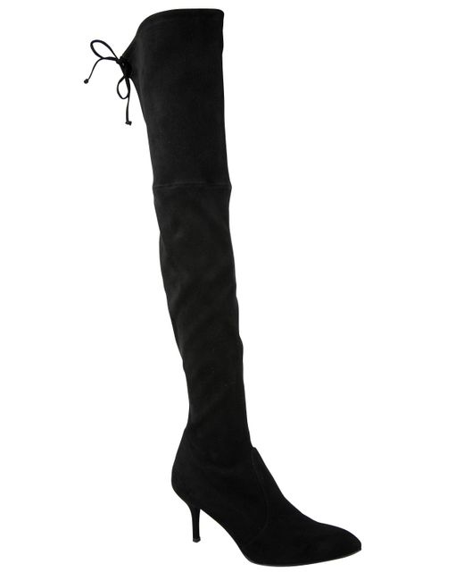 Stuart Weitzman Black Suede Solid Tiemodel Over-The-Knee Boot (Us)