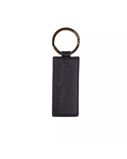 Neil Barrett Blue Leather Keychain for men