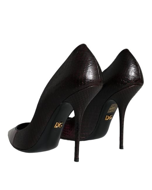 Dolce & Gabbana Black Exotic Leather Heels Pumps Shoes