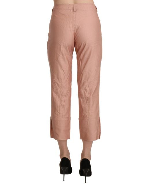 Ermanno Scervino Black Cotton High Waist Cropped Trouser Pants