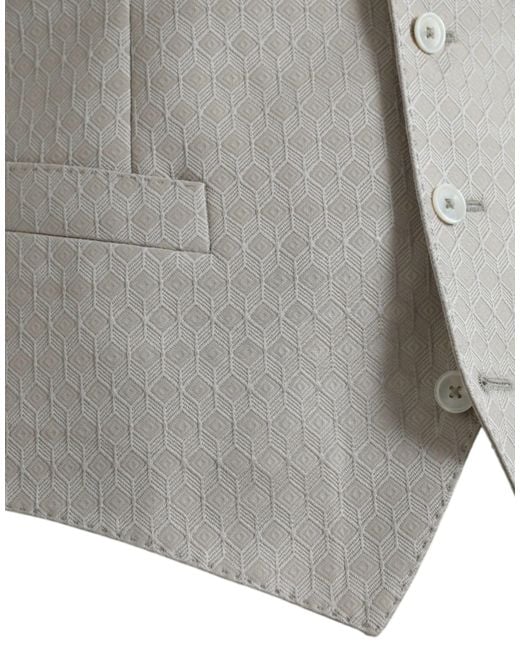 Dolce & Gabbana Gray Cotton Waistcoat Dress Formal Vest for men