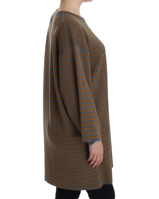 Dolce & Gabbana Brown Striped Oversized Sweater