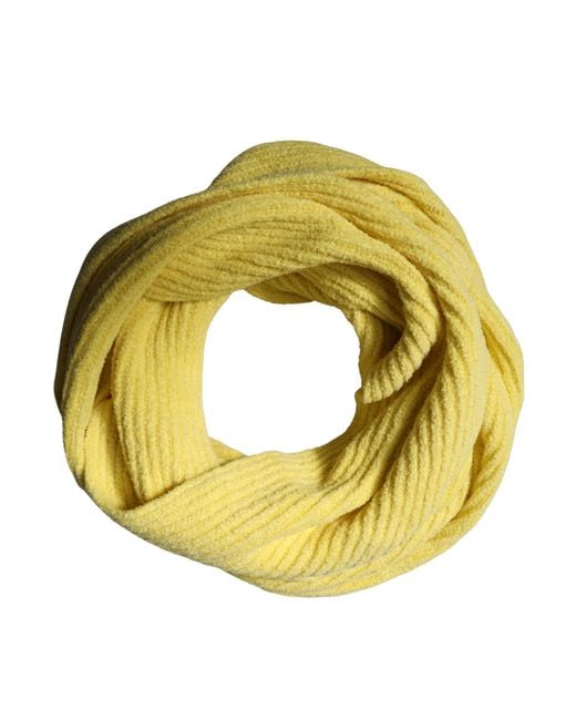 Dolce & Gabbana Yellow Cotton Knitted Neck Foulard 270Cm X 31Cm Scarf for men
