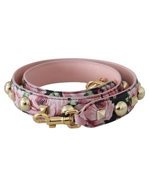 Dolce & Gabbana Black Floral Studs Bag Accessory Shoulder Strap