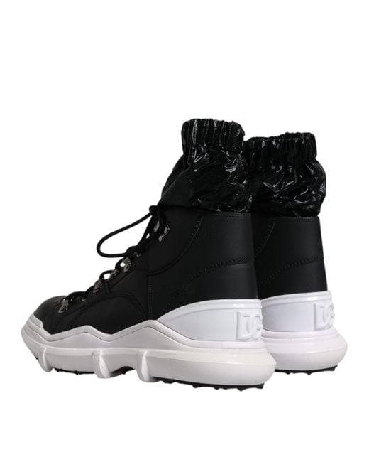 Dolce & Gabbana Black Nylon Galileo High Top Sneakers Shoes for men