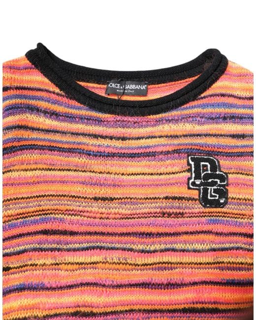 Dolce & Gabbana Red Wool Dglogo Knit Pullover Sweater for men