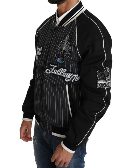Dolce & Gabbana Black Sequined Beaded Jacket for men