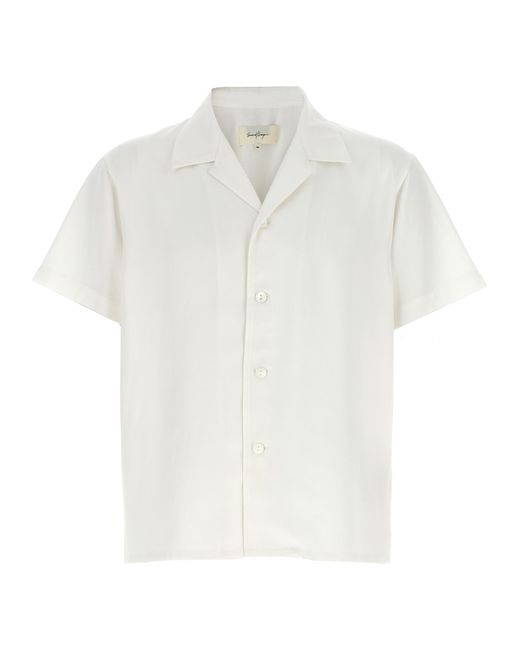 Second/Layer White Lyocell Blouse for men