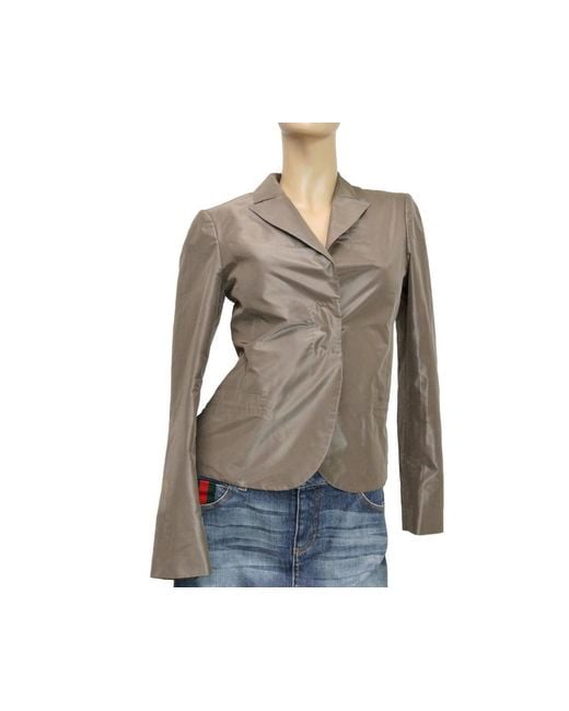 Gucci Natural Taffeta Top Basic Jacket Blazer