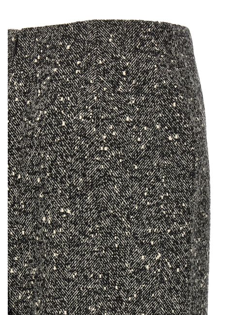 Valentino Garavani Gray Virgin Wool Midi Skirt