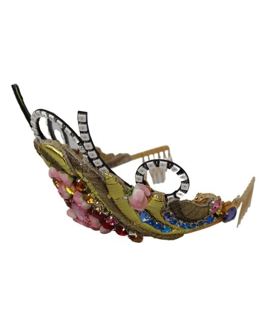 Dolce & Gabbana Black Stunning Crystal Diadem Tiara
