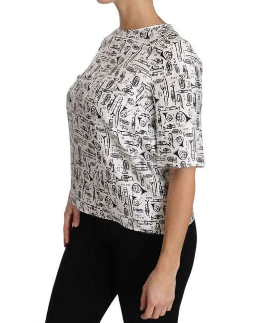 Dolce & Gabbana Gray Silk Blouse